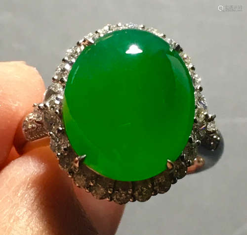 ICY GREEN JADEITE RING