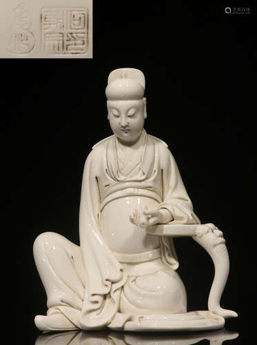 HECHAOZONG MARK WHITE GLAZE FIGURE STATUE