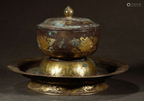 GILT SILVER CUP&SAUCER