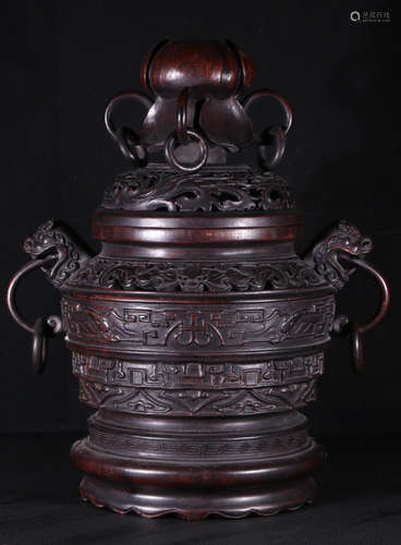 ZITAN WOOD CARVED CENSER