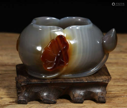 AGATE CARVED BRUSH WASHER