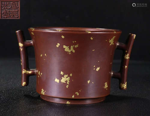 GOLD INLAID BRONZE CAST CENSER