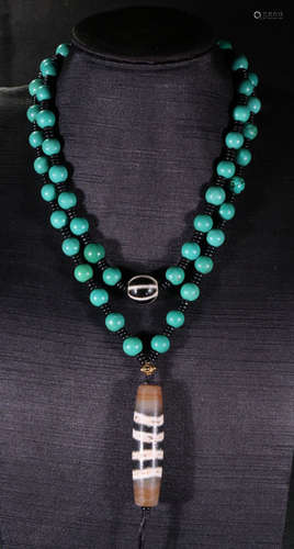 TIBETAN TURQUOISE STRING NECKLACE