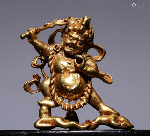 GOLD CAST MAHAKALA BUDDHA STATUE