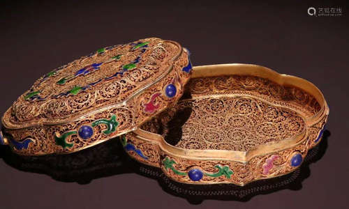 GILT SILVER CAST BOX