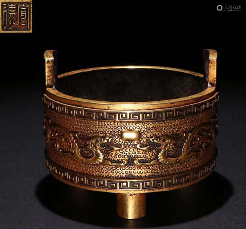 GILT SILVER CAST CENSER