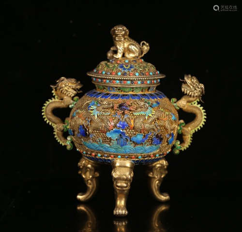 GILT SILVER CAST CENSER