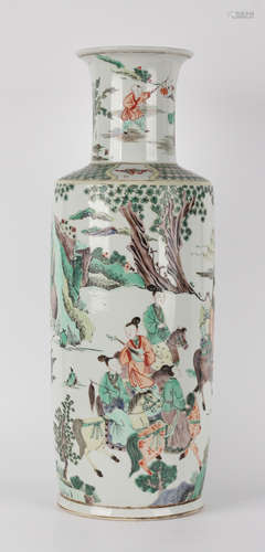 GUCAI GLAZE VASE WITH FIGURE PATTERN