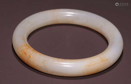 HETIAN JADE CARVED BANGLE