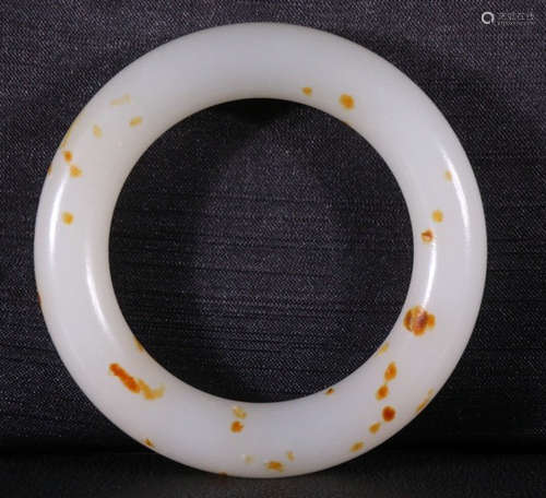 HETIAN JADE SEED CARVED BANGLE