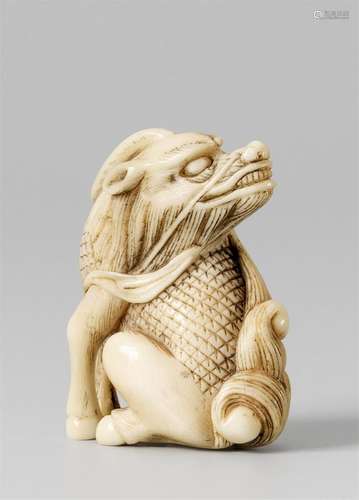 A marine ivory netsuke of a kirin. 19th century