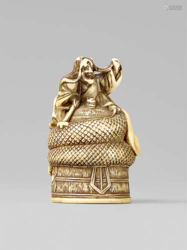 An ivory netsuke of Kiyohime. First half 19th century