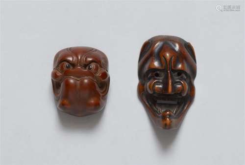 Two mask netsuke. 19th century