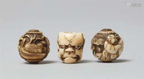 Three ojime. 19th century