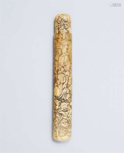 An ivory two-part kiseruzutsu. 19th century