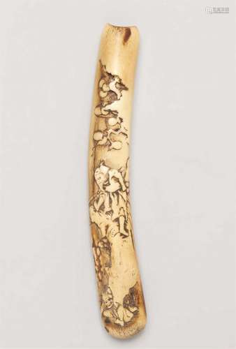 A stag antler kiseruzutsu. 19th century