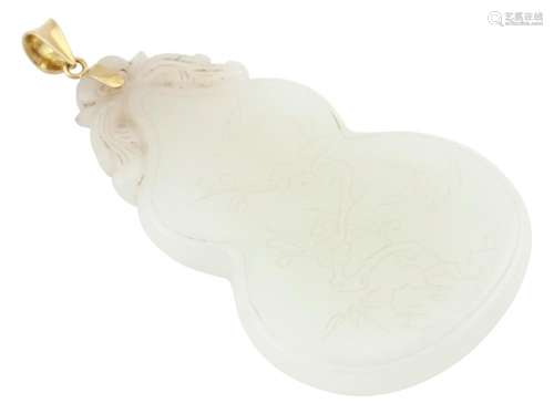 A Chinese Carved White Jade Pendant