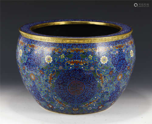A CHINESE CLOISONNE WATER VAT