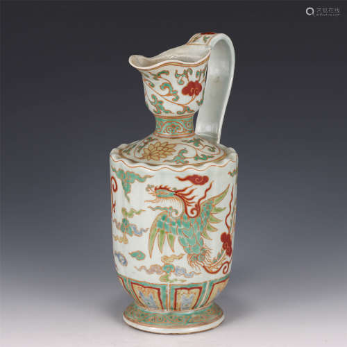 A CHINESE COLORFUL GLAZED PORCELAIN WATER POT