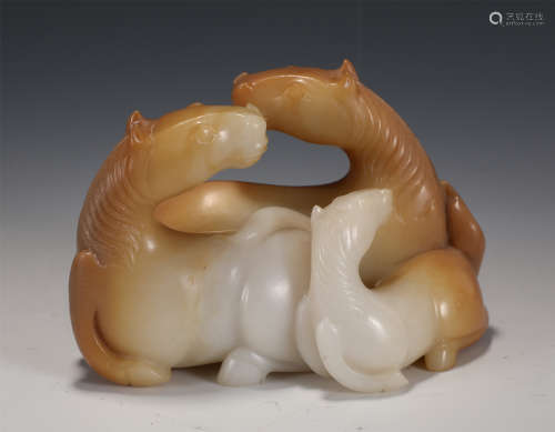 A CHINESE JADE HORSE