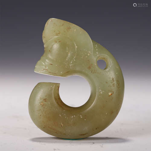 A CHINESE JADE CARVED SHAPED DISK PLAQUE