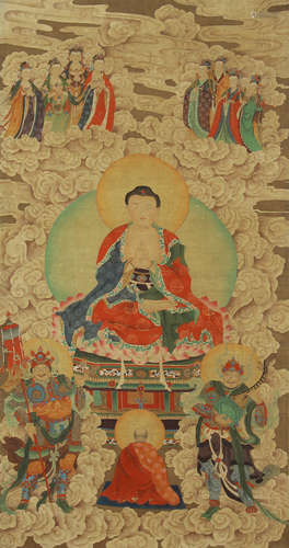 A CHINESE PAINTING FUGURE OF BUDDHA