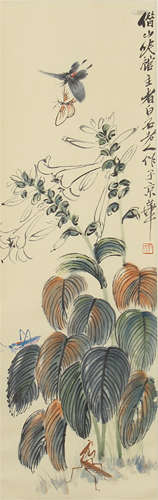 A CHINESE PAINTING INSECTS AND FLOWERS