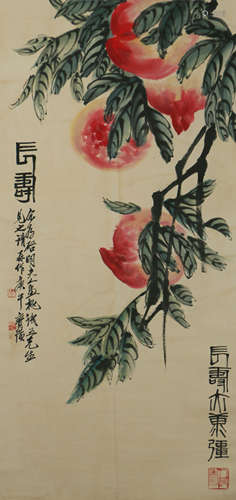 A CHINESE PAINTING PEACHES