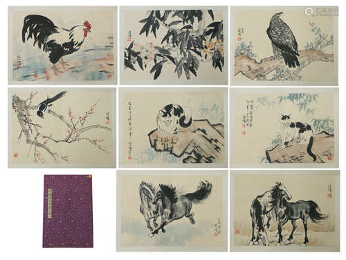 A CHINESE ALBUM OF PAINTINGS ANIMALS