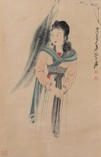 A CHINESE PAINTING BEAUTY GIRL