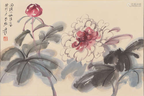 A CHINESE PAINTING FLOWERS