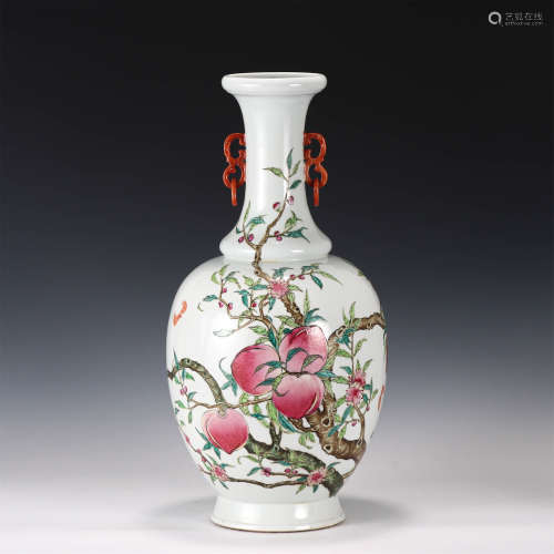 A CHINESE FAMILLE ROSE PORCELAIN VIEWS VASE