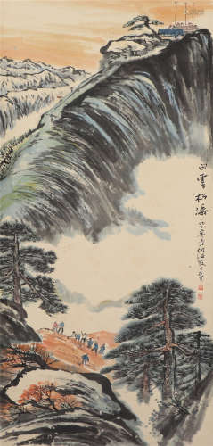 A CHINESE PAINTING MOUNTAINS LANDSCAPE