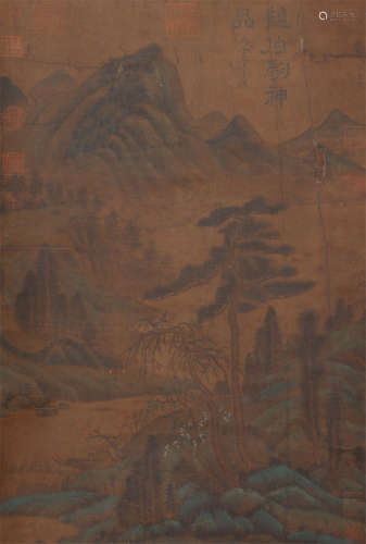 A CHINESE PAINTING MOUNTAINS LANDSCAPE