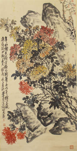 A CHINESE PAINTING FLOWERS