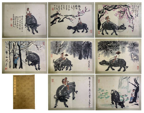 A CHINESE ALBUM OF PAINTINGS BOY HERDING CATTLES