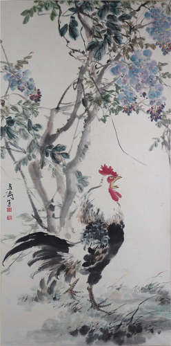 The Picture of Chicken Painted by Wang Xuetao
