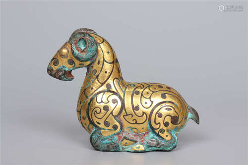 Copper and Gold gilding of Sheep Ornament