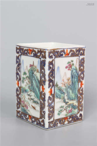 Powder Pen Holder with the Painting of Opening Window and La...