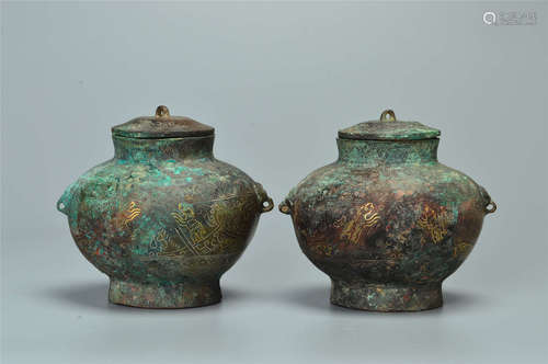 A Pair of Bronze Copper Pot