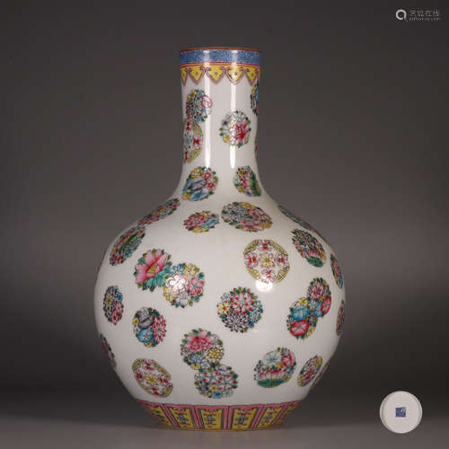 Famille Bottle with Ball and Flower