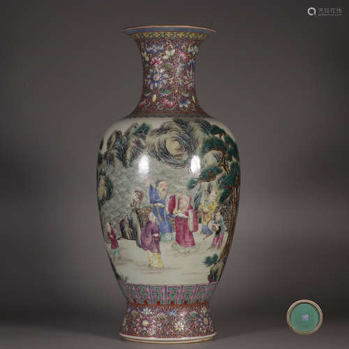 Clashingcolor Vase with Figure and Story