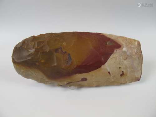 部分抛光的新石器时代的斧头。Jaspoid silex.长15.5厘米。撒哈拉；新...