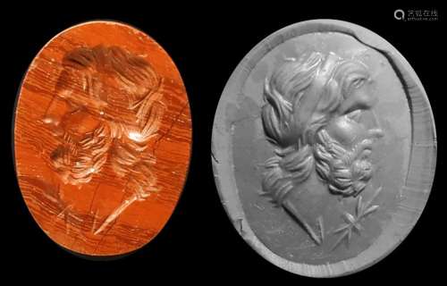 木星神和闪电的凹版画像。罗马艺术.21毫米。