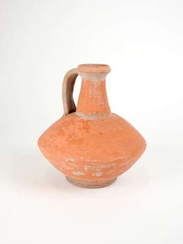 橘色陶器.罗马时期，带透镜的腹部瓶。第一节ap J.C.H：20cm。