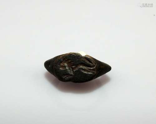 代表奔跑的狮子的戒指青铜 内径1.8厘米罗马时代