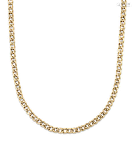 A 9 CARAT GOLD CUBAN LINK CHAIN NECKLACE