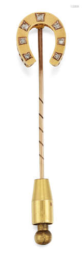 A 15 CARAT DIAMOND HORSESHOE STICK PIN