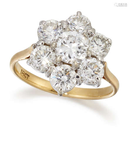 A DIAMOND CLUSTER RING