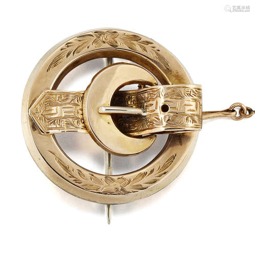 A VICTORIAN BUCKLE BROOCH